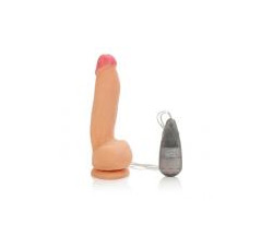 Max Vibrating C*ck & Balls 6.75in W/suction Cup  